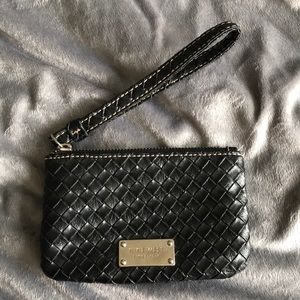 Nine West Wristlet | Woven Black Faux Leather